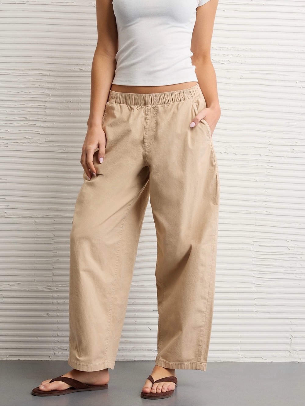Low Rise Barrel Pull On Pants - American Eagle
